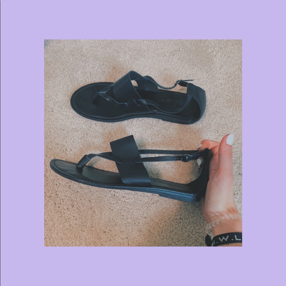 black sandals
